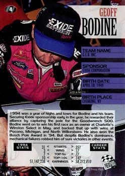 1995 Press Pass - Red Hot #4 Geoff Bodine Back