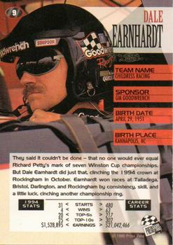 1995 Press Pass - Red Hot #9 Dale Earnhardt Back