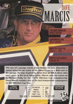 1995 Press Pass - Red Hot #17 Dave Marcis Back