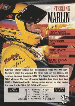 1995 Press Pass - Red Hot #18 Sterling Marlin Back