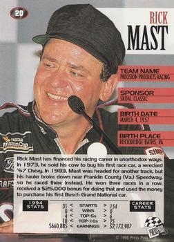 1995 Press Pass - Red Hot #20 Rick Mast Back