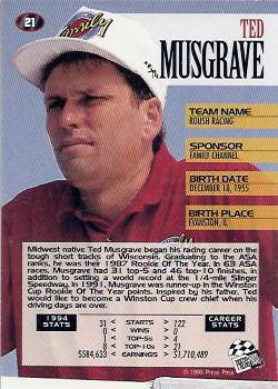 1995 Press Pass - Red Hot #21 Ted Musgrave Back