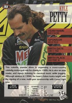 1995 Press Pass - Red Hot #23 Kyle Petty Back