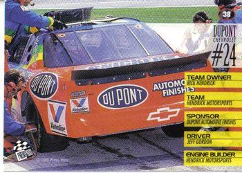 1995 Press Pass - Red Hot #38 Jeff Gordon's Car Back
