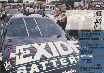1995 Press Pass - Red Hot #39 Geoff Bodine's Car Back