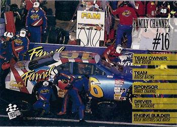 1995 Press Pass - Red Hot #40 Ted Musgrave's Car Back
