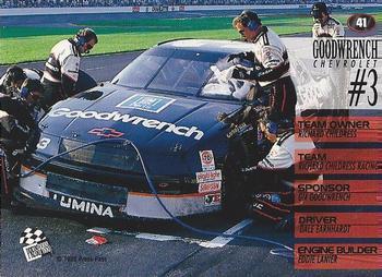 1995 Press Pass - Red Hot #41 Dale Earnhardt's Car Back