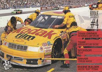 1995 Press Pass - Red Hot #44 Sterling Marlin's Car Back