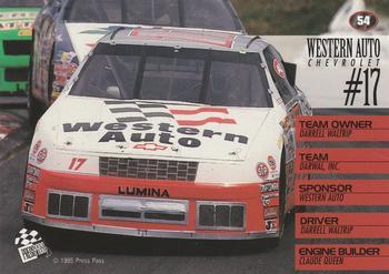 1995 Press Pass - Red Hot #54 Darrell Waltrip's Car Back