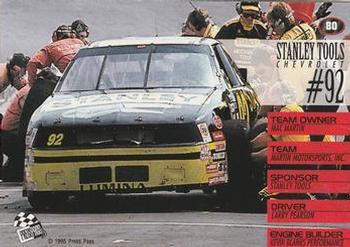 1995 Press Pass - Red Hot #80 Larry Pearson's Car Back