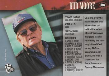 1995 Press Pass - Red Hot #84 Bud Moore Back
