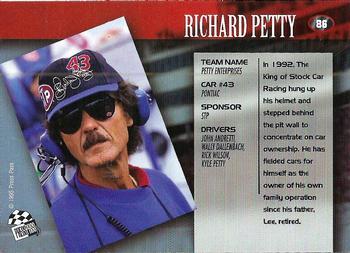 1995 Press Pass - Red Hot #86 Richard Petty Back