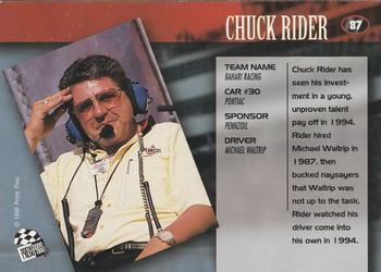 1995 Press Pass - Red Hot #87 Chuck Rider Back