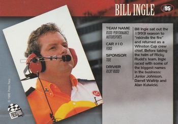 1995 Press Pass - Red Hot #95 Bill Ingle Back