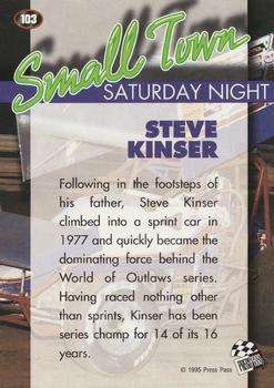 1995 Press Pass - Red Hot #103 Steve Kinser Back