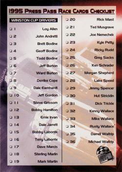 1995 Press Pass - Red Hot #144 Checklist Front