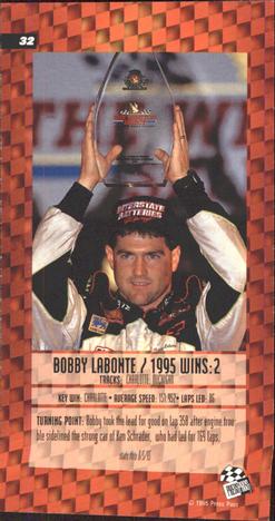 1995 Press Pass Optima XL - Red Hot #32 Bobby Labonte Back