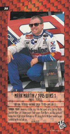 1995 Press Pass Optima XL - Red Hot #35 Mark Martin Back