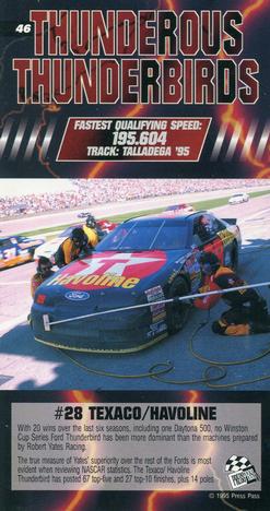1995 Press Pass Optima XL - Red Hot #46 Dale Jarrett's Car Back