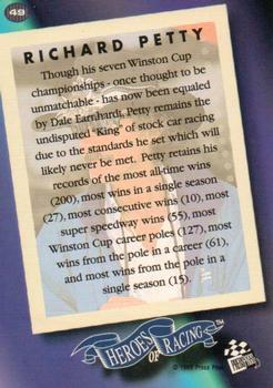 1995 Press Pass VIP - Cool Blue #49 Richard Petty Back