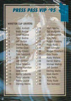 1995 Press Pass VIP - Cool Blue #64 Checklist Front