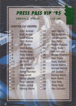 1995 Press Pass VIP - Emerald Proofs #64 Checklist Front