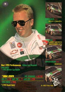 1995 Press Pass VIP - Red Hot #8 Ricky Craven Back