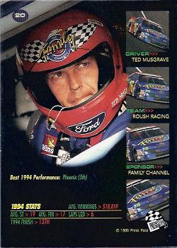 1995 Press Pass VIP - Red Hot #20 Ted Musgrave Back