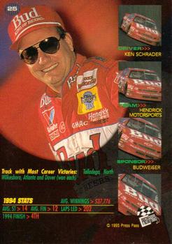 1995 Press Pass VIP - Red Hot #25 Ken Schrader Back
