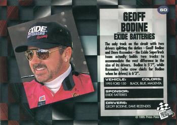 1995 Press Pass VIP - Red Hot #60 Geoff Bodine's Truck Back
