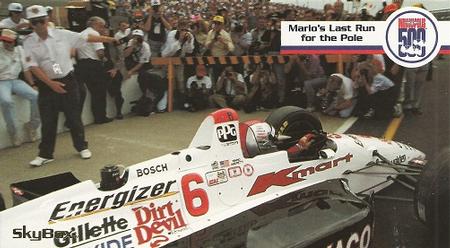 1995 SkyBox Indy 500 #12 Mario's Last Run for the Pole Front