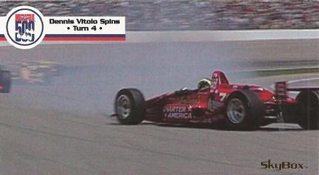 1995 SkyBox Indy 500 #58 Dennis Vitolo Spins • Turn 4 • Front