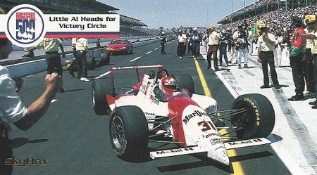 1995 SkyBox Indy 500 #70 Little Al Heads for Victory Circle Front