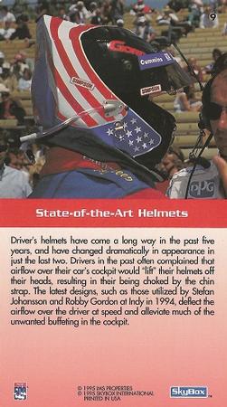 1995 SkyBox Indy 500 #9 State-of-the Art Helmets Back