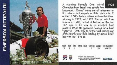 1995 SkyBox Indy 500 - Past Champs #PC2 Emerson Fittipaldi Back