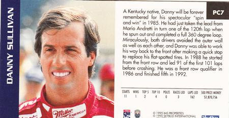 1995 SkyBox Indy 500 - Past Champs #PC7 Danny Sullivan Back