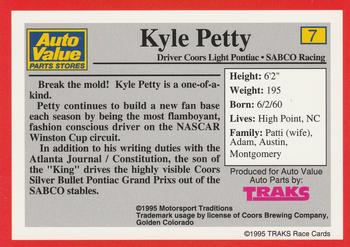 1995 Traks Auto Value #7 Kyle Petty Back