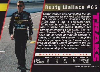 1995 Traks - First Run #66 Rusty Wallace Back