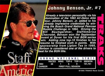 1995 Traks - First Run #7 Johnny Benson, Jr. Back