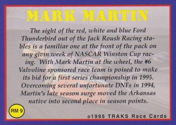 1995 Traks - Racing Machines First Run #RM 9 Mark Martin Back