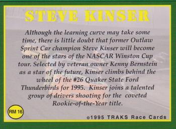 1995 Traks - Racing Machines First Run #RM 16 Steve Kinser Back