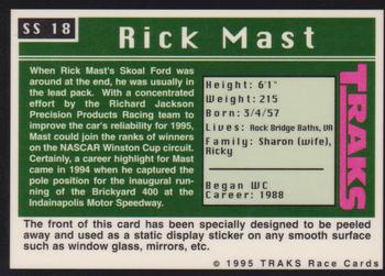 1995 Traks - Series Stars First Run #SS 18 Rick Mast Back