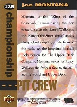 1995 Upper Deck - Gold Signature / Electric Gold #135 Joe Montana Back