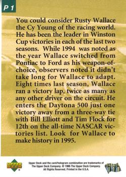 1995 Upper Deck - Predictors: Race Winners Exchange #P1 Rusty Wallace Back