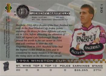 1995 Upper Deck - Silver Signature / Electric Silver #130 Jeremy Mayfield Back