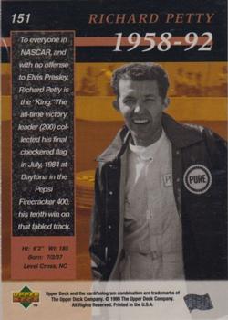 1995 Upper Deck - Silver Signature / Electric Silver #151 Richard Petty Back