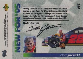 1995 Upper Deck - Silver Signature / Electric Silver #285 Dale Jarrett Back