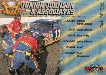 1995 Wheels Crown Jewels - Diamond #45 Junior Johnson & Associates Back