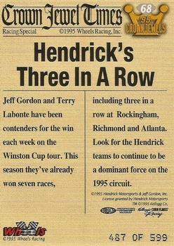 1995 Wheels Crown Jewels - Diamond #68 Hendrick's 3 In A Row Back