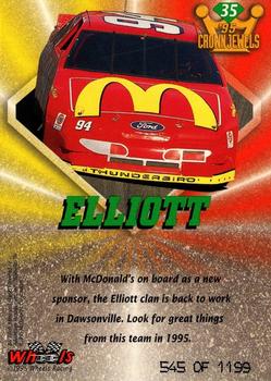 1995 Wheels Crown Jewels - Emerald #35 Bill Elliott Back